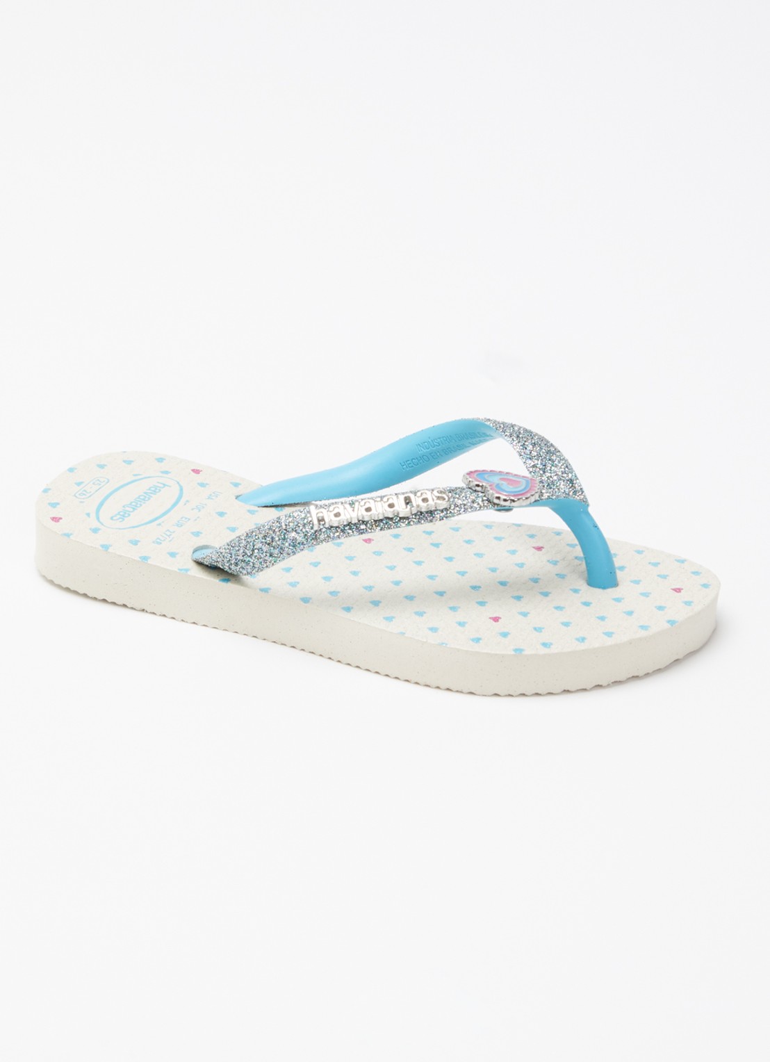 Havaianas Slim Glitter II slipper met glitter - voorkant 4 aquablauw