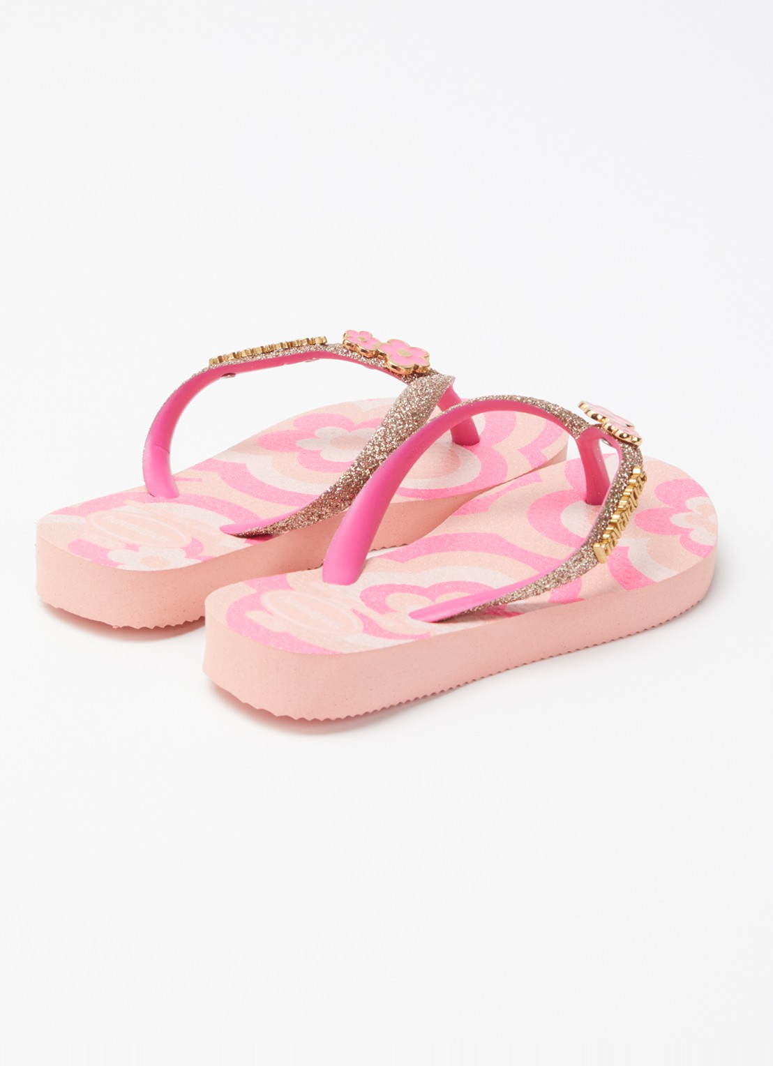 Havaianas Slim Glitter II slipper met glitter - achterkant zalmroze