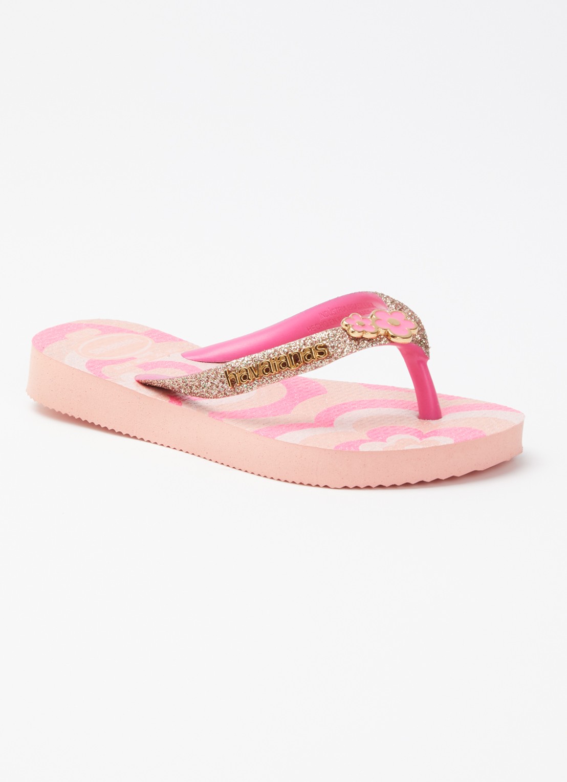 Havaianas Slim Glitter II slipper met glitter - voorkant 3 zalmroze