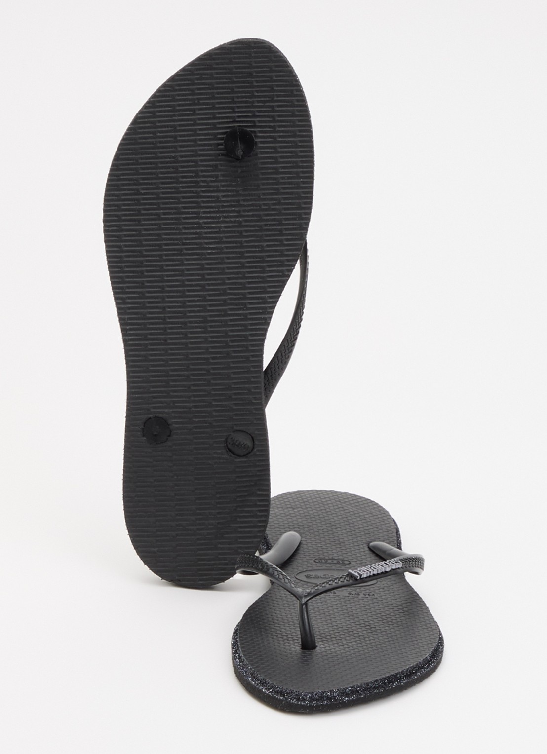 Havaianas Slim Point Glitter slipper met glitter en logo - detail 4 zwart