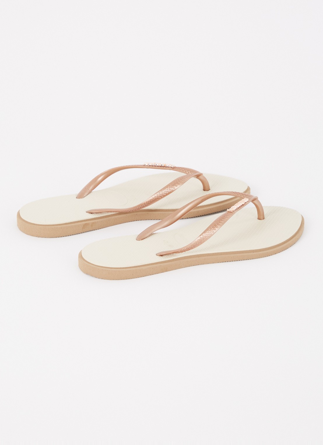 Havaianas Slim Point slipper met logo - achterkant 4 camel