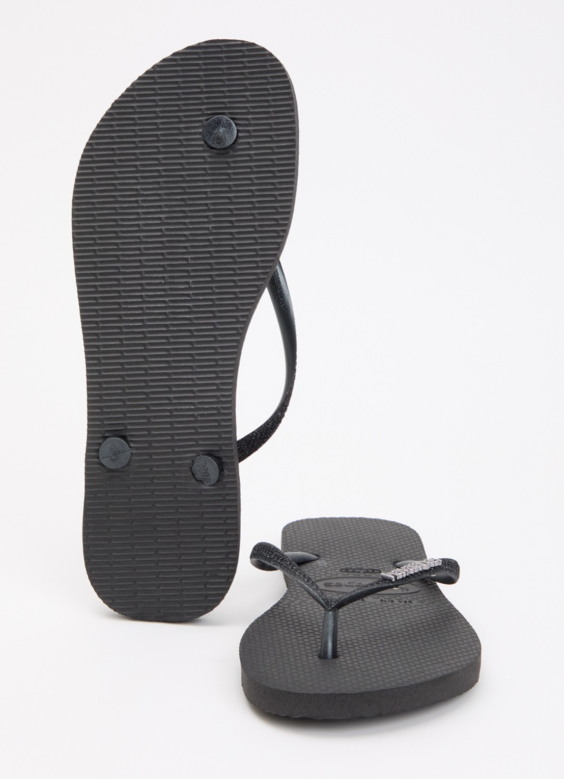 Havaianas Slim slipper met glitter - detail 4 zwart