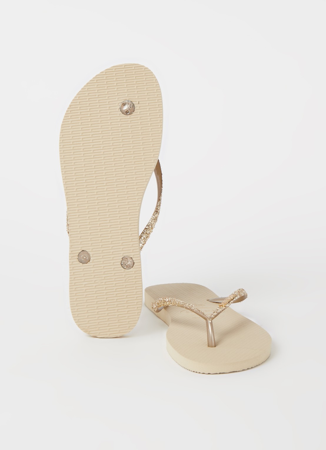 Havaianas Slim slipper met glitter - detail 4 zand