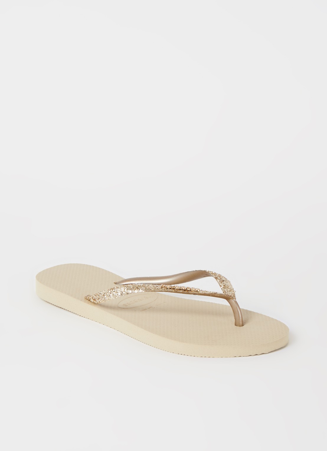 Havaianas Slim slipper met glitter - voorkant 2 zand