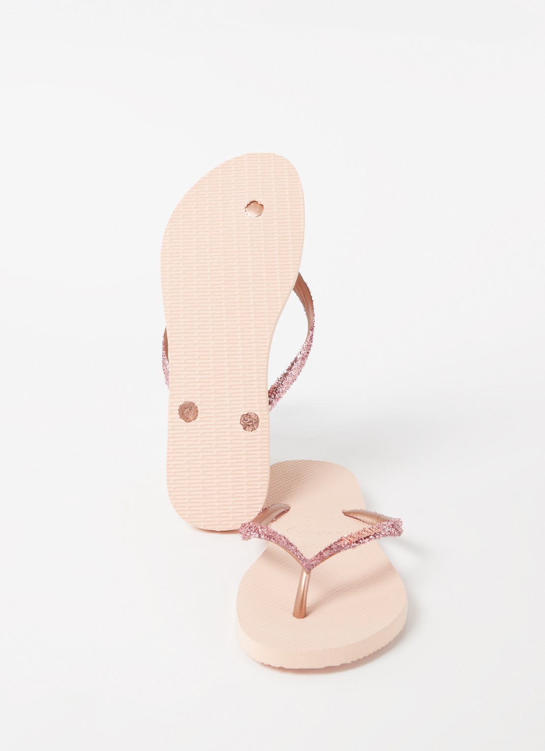 Havaianas Slim slipper met glitter - detail 4 lichtroze