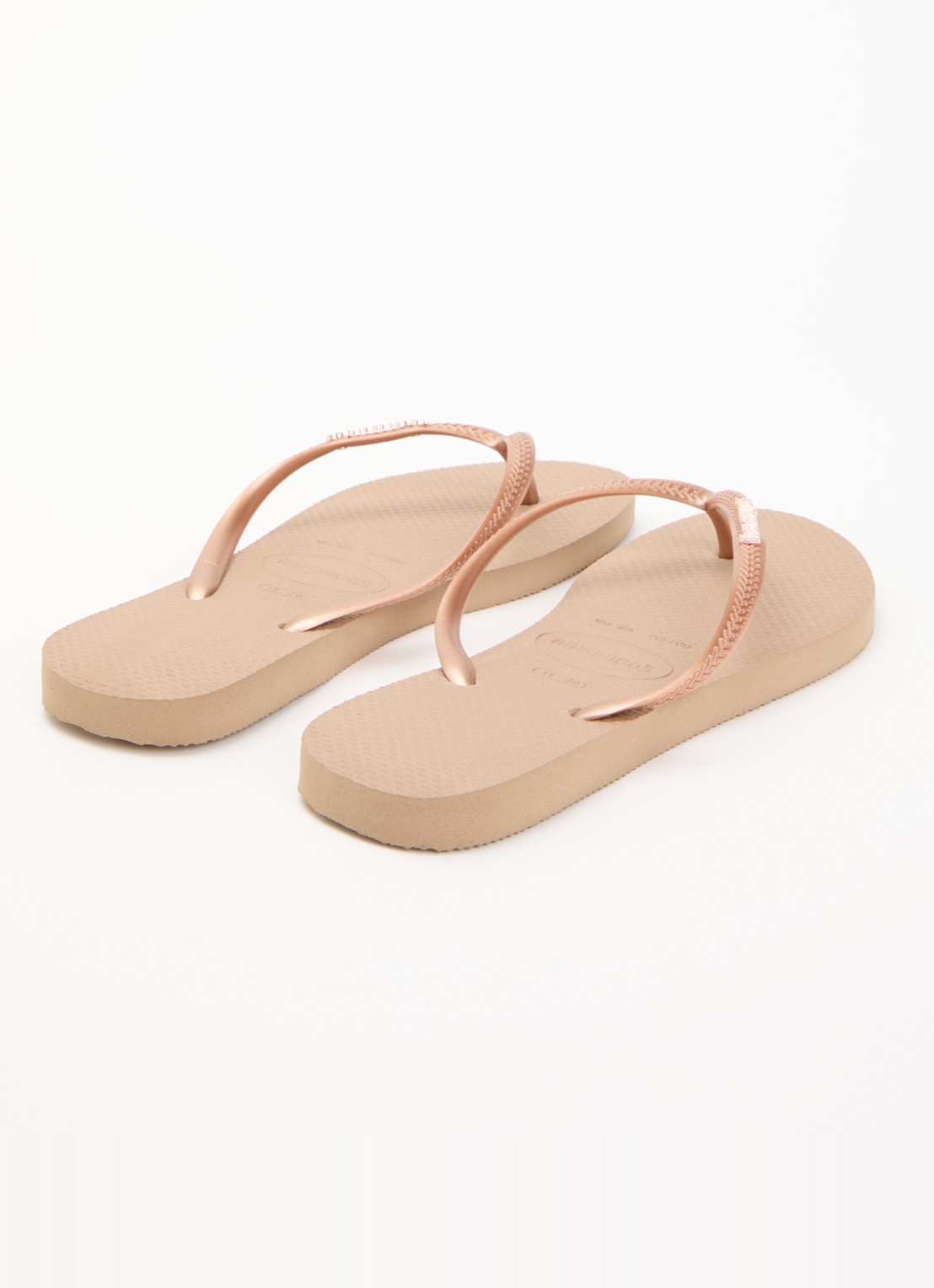 Havaianas Slim slipper met logo - achterkant 2 roségoud