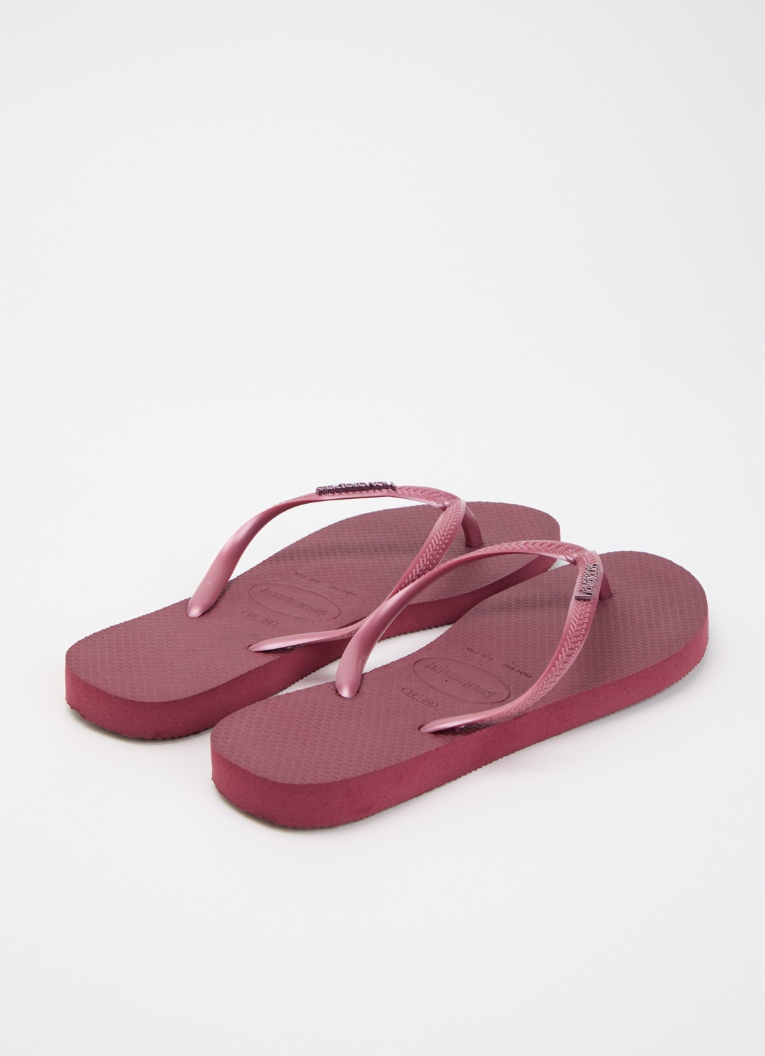 Havaianas Slim slipper met logo - achterkant donkerroze
