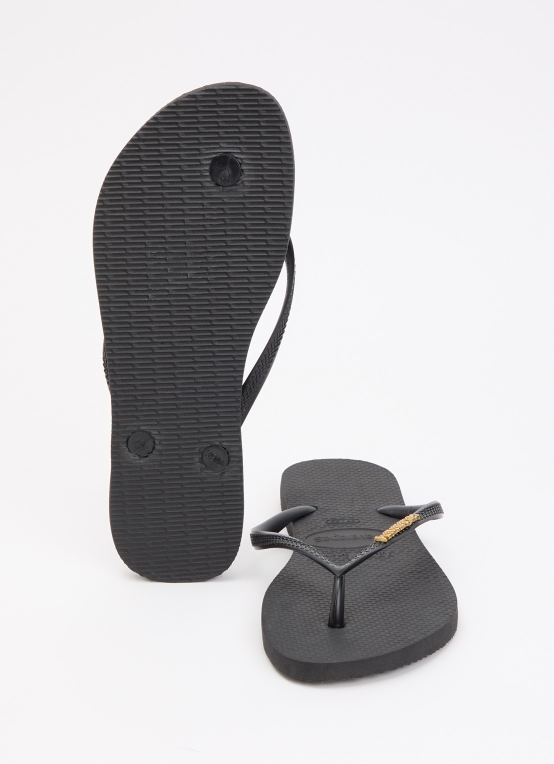 Havaianas Slim slipper met logo - detail zwart