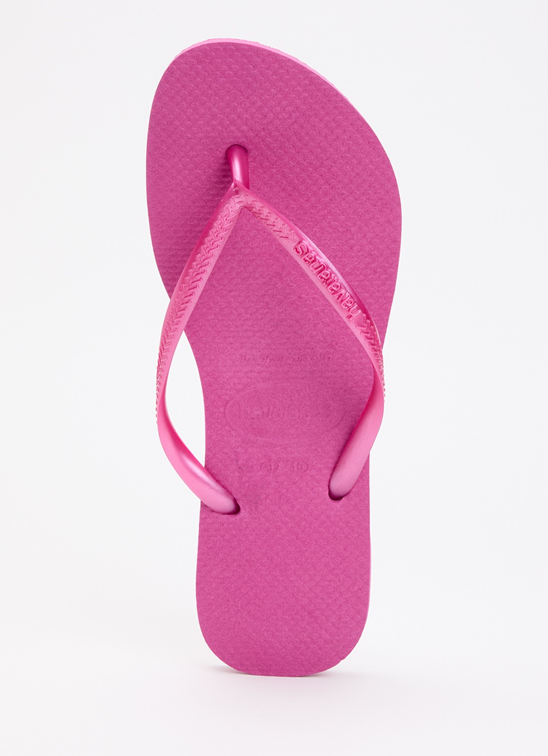 Havaianas Slim slipper met logo - voorkant roze