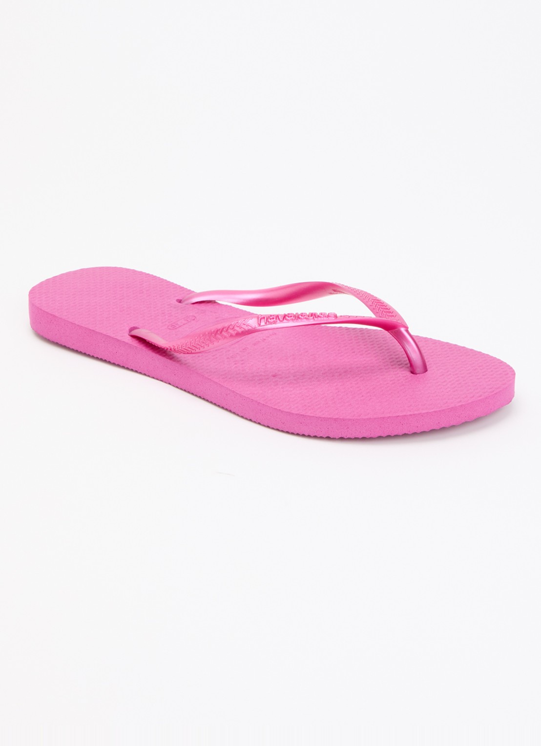 Havaianas Slim slipper met logo - voorkant 2 roze