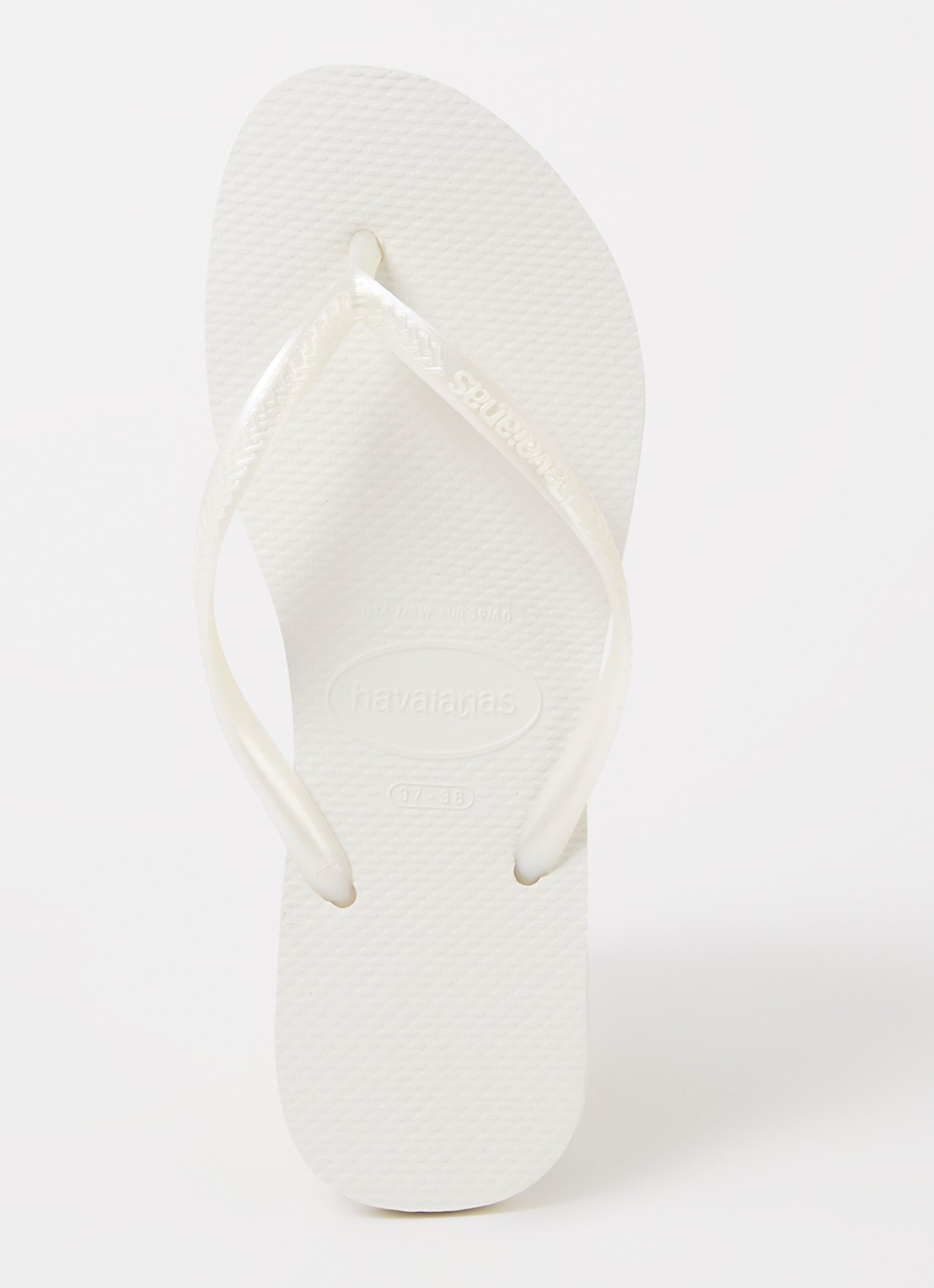 Havaianas Slim slipper met logo - voorkant 3 wit