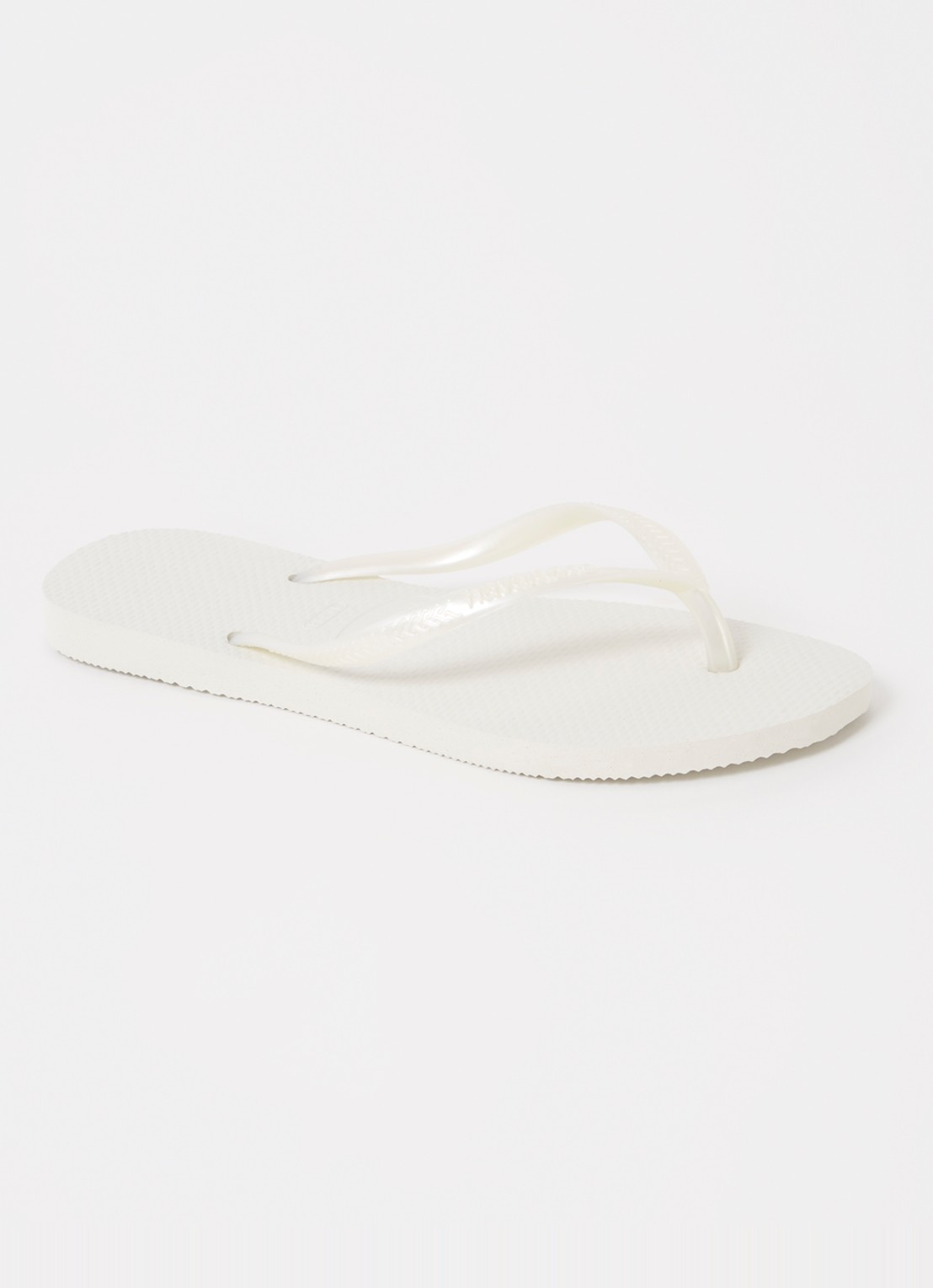 Havaianas Slim slipper met logo - voorkant 4 wit