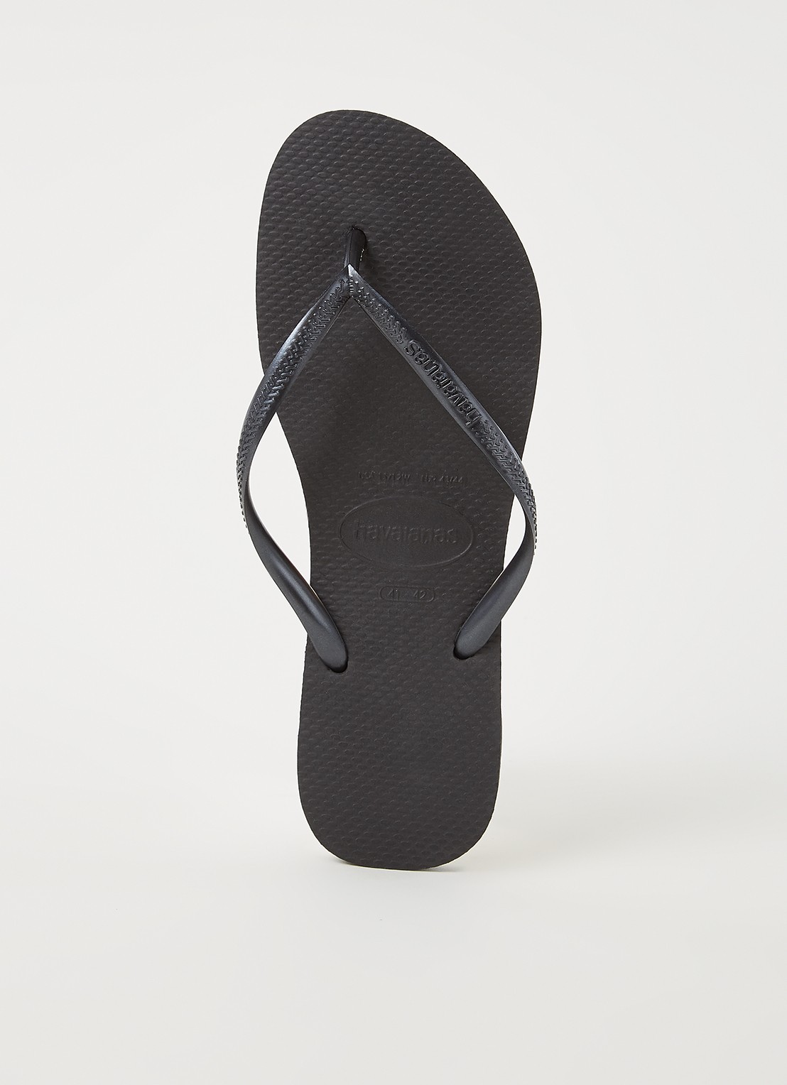 Havaianas Slim slipper met logo - voorkant 3 antraciet