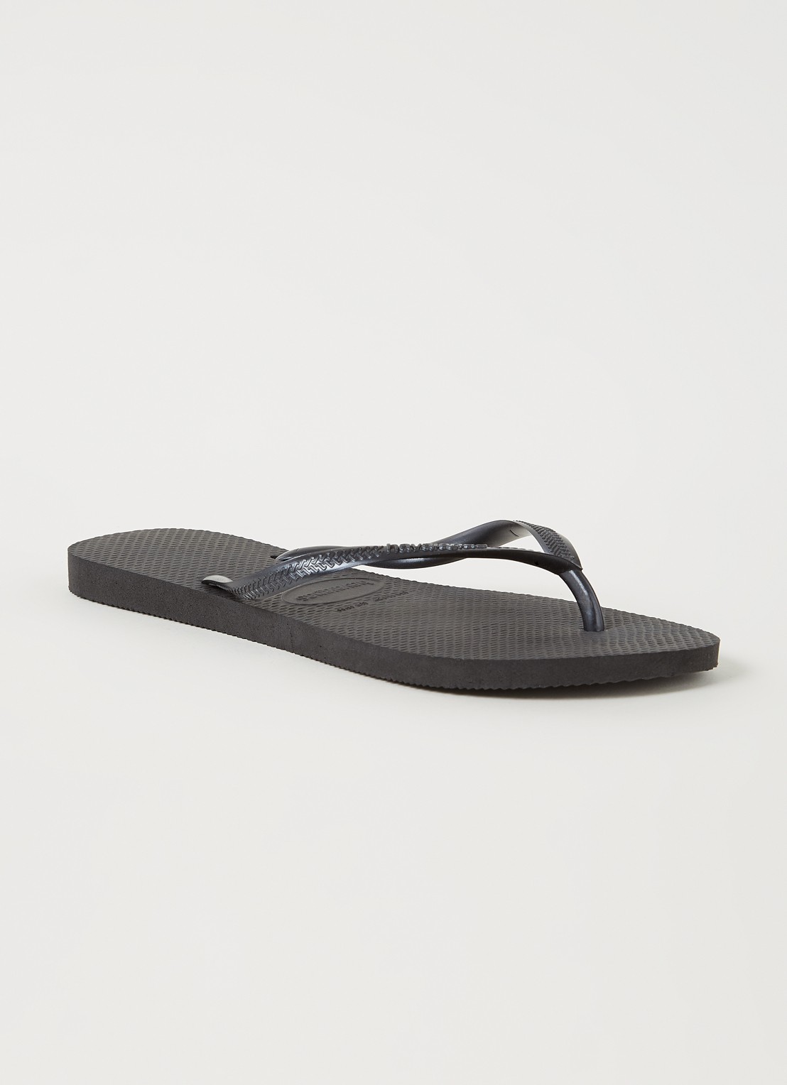 Havaianas Slim slipper met logo - voorkant 4 antraciet