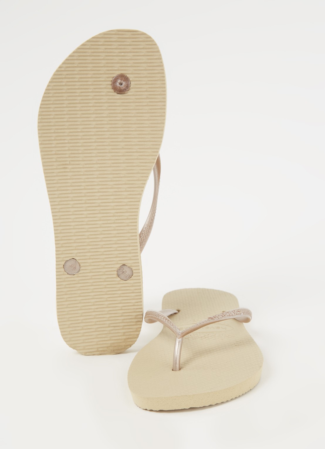 Havaianas Slim slipper met logo - detail 2 zand