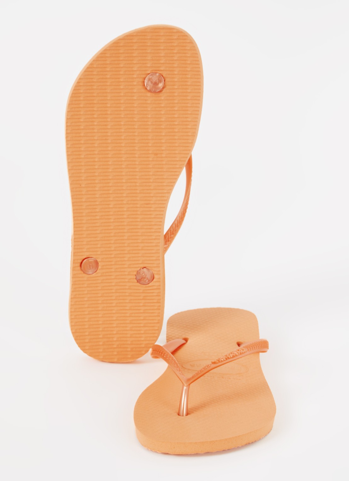 Havaianas Slim slipper met logo - detail abrikoos