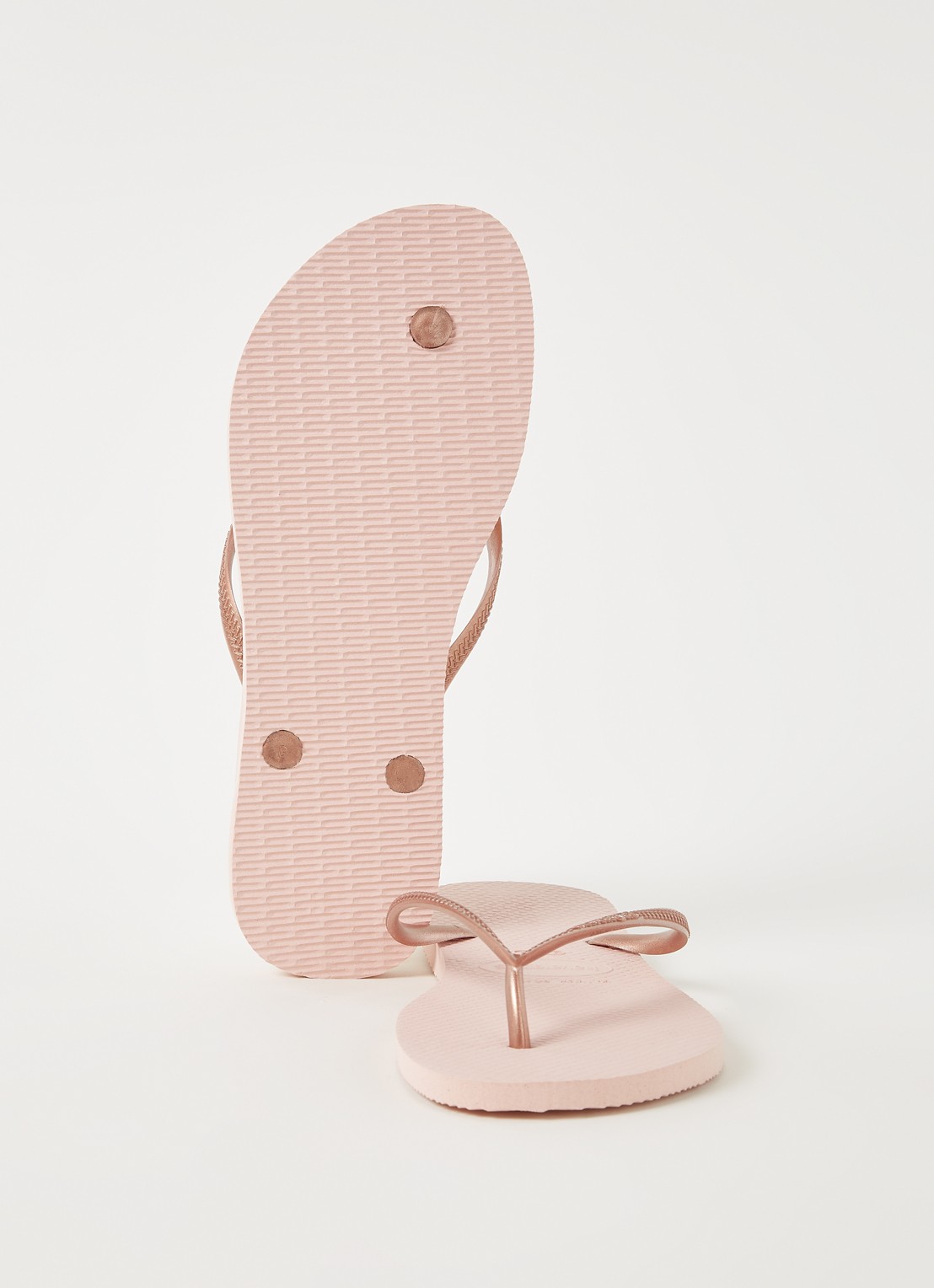 Havaianas Slim slipper met logo - detail 4 zalmroze