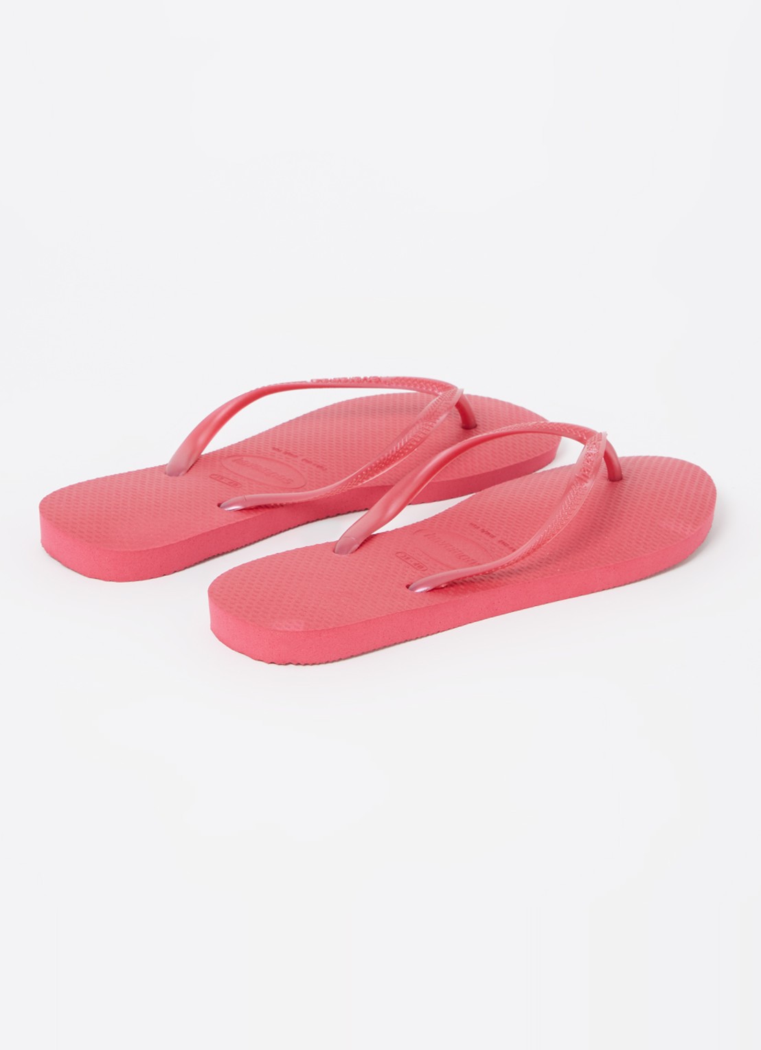 Havaianas Slim slipper met logo - achterkant donkerroze