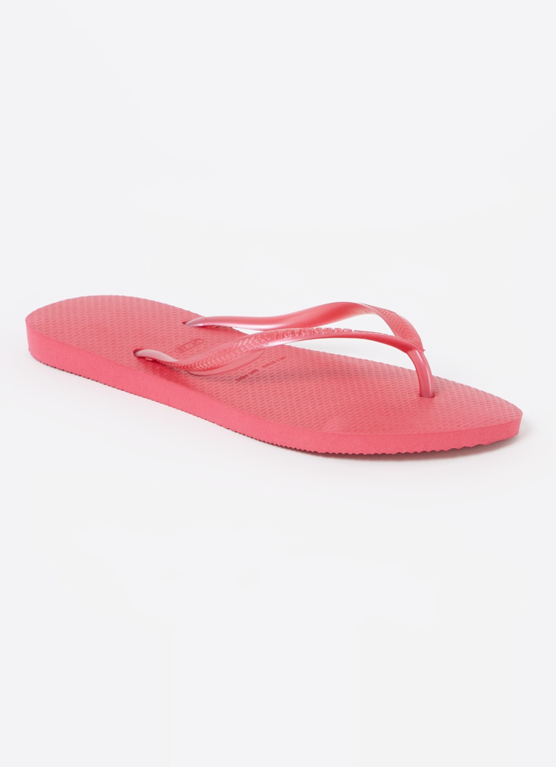 Havaianas Slim slipper met logo - voorkant 3 donkerroze