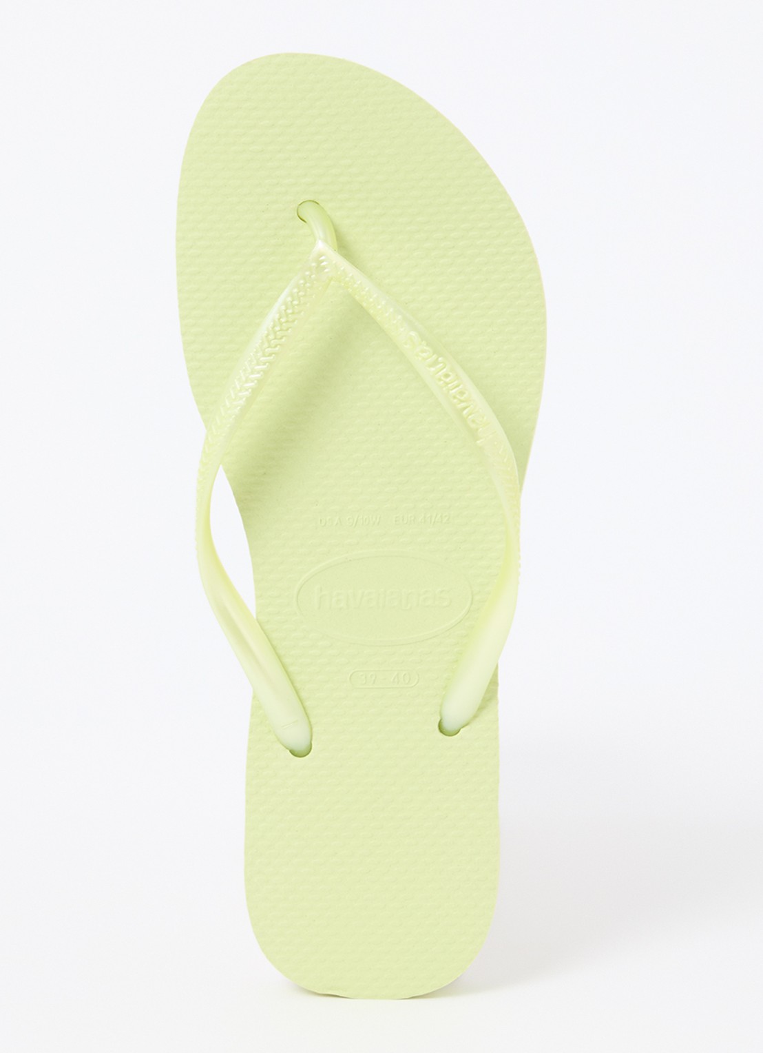Havaianas Slim slipper met logo - voorkant lichtgroen