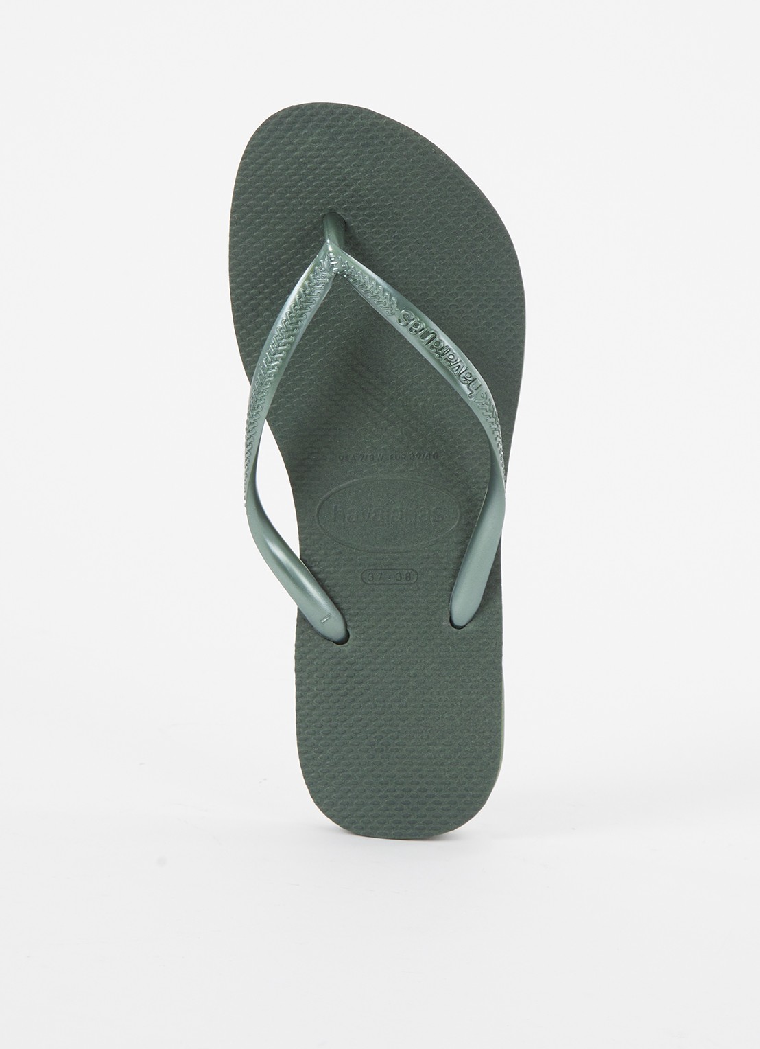 Havaianas Slim slipper met logo - voorkant 3 olijfgroen