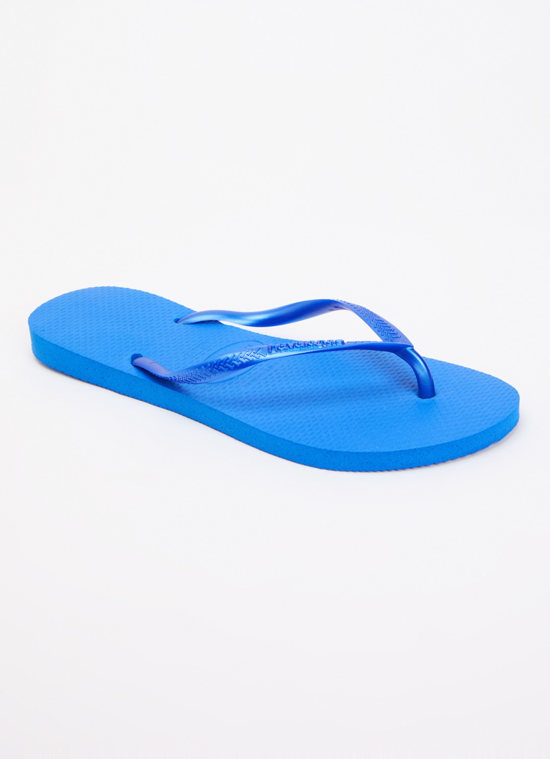Havaianas Slim slipper met logo - voorkant 2 blauw