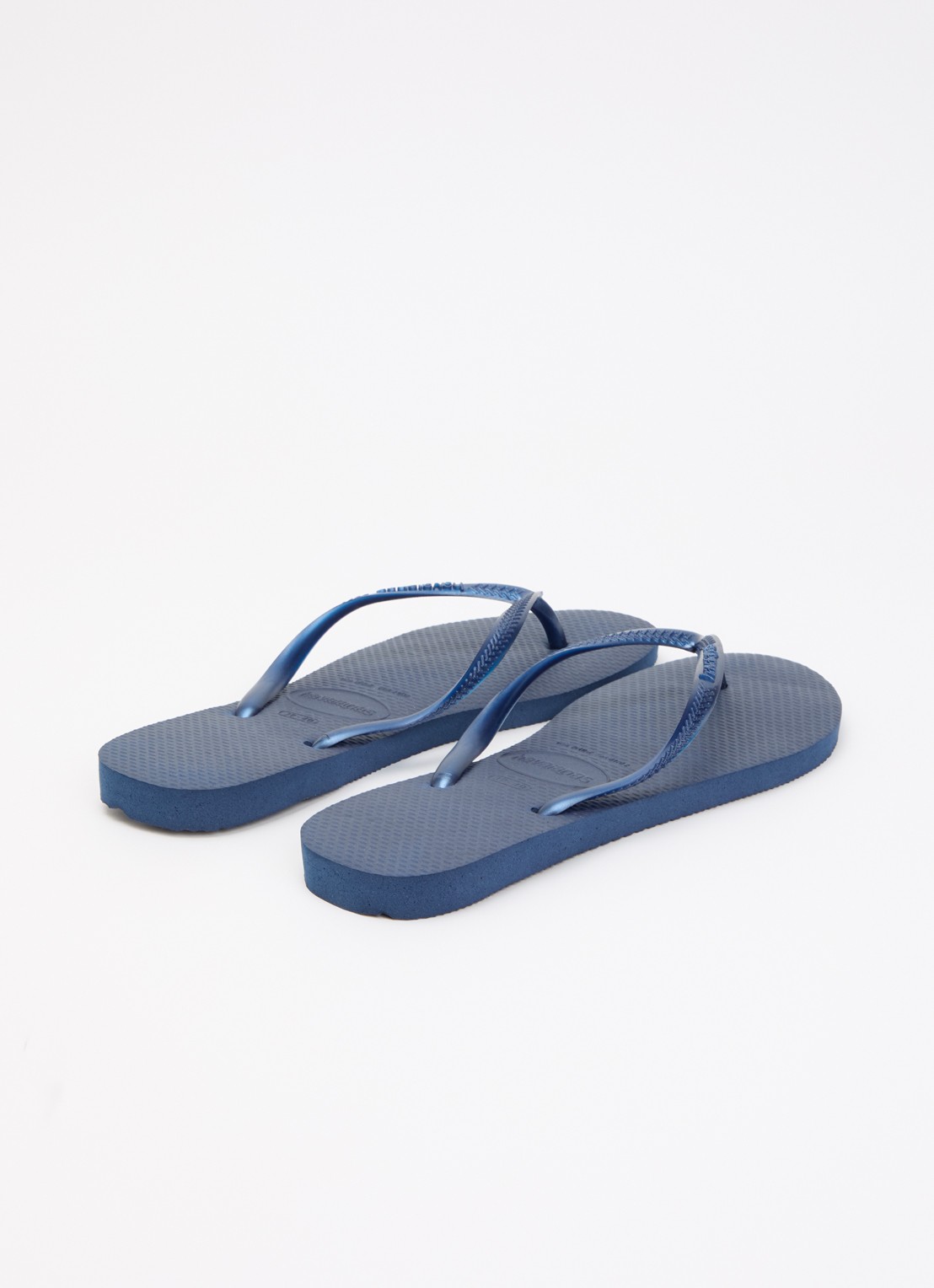 Havaianas Slim slipper met logo - achterkant donkerblauw