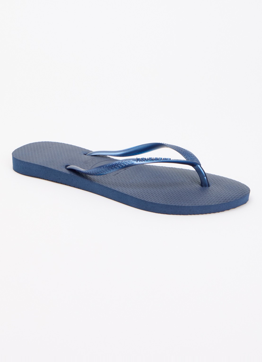 Havaianas Slim slipper met logo - voorkant 3 donkerblauw