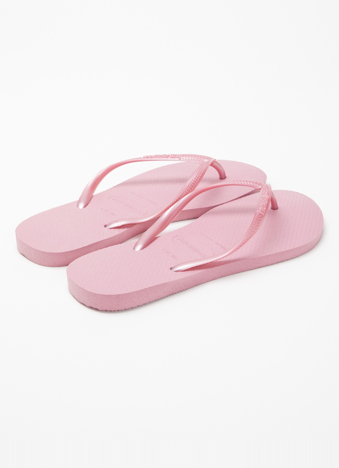 Havaianas Slim slipper met logo - achterkant 3 beige