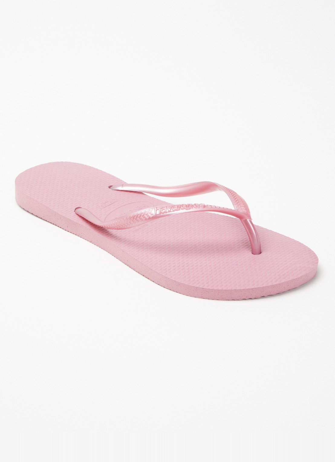 Havaianas Slim slipper met logo - voorkant 2 beige