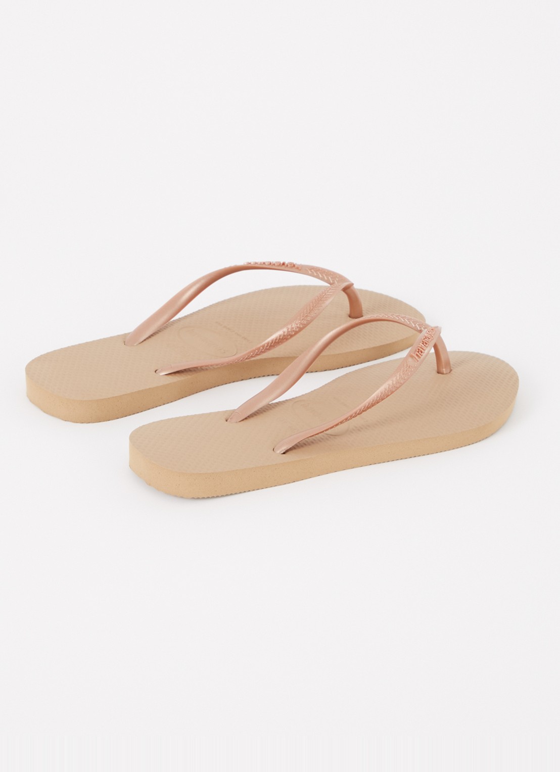 Havaianas Slim slipper met logo - achterkant roségoud
