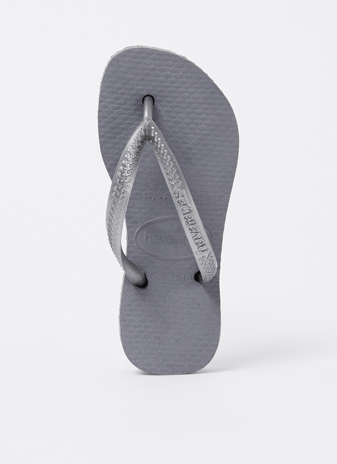Havaianas Slim slipper met logo - voorkant grijs