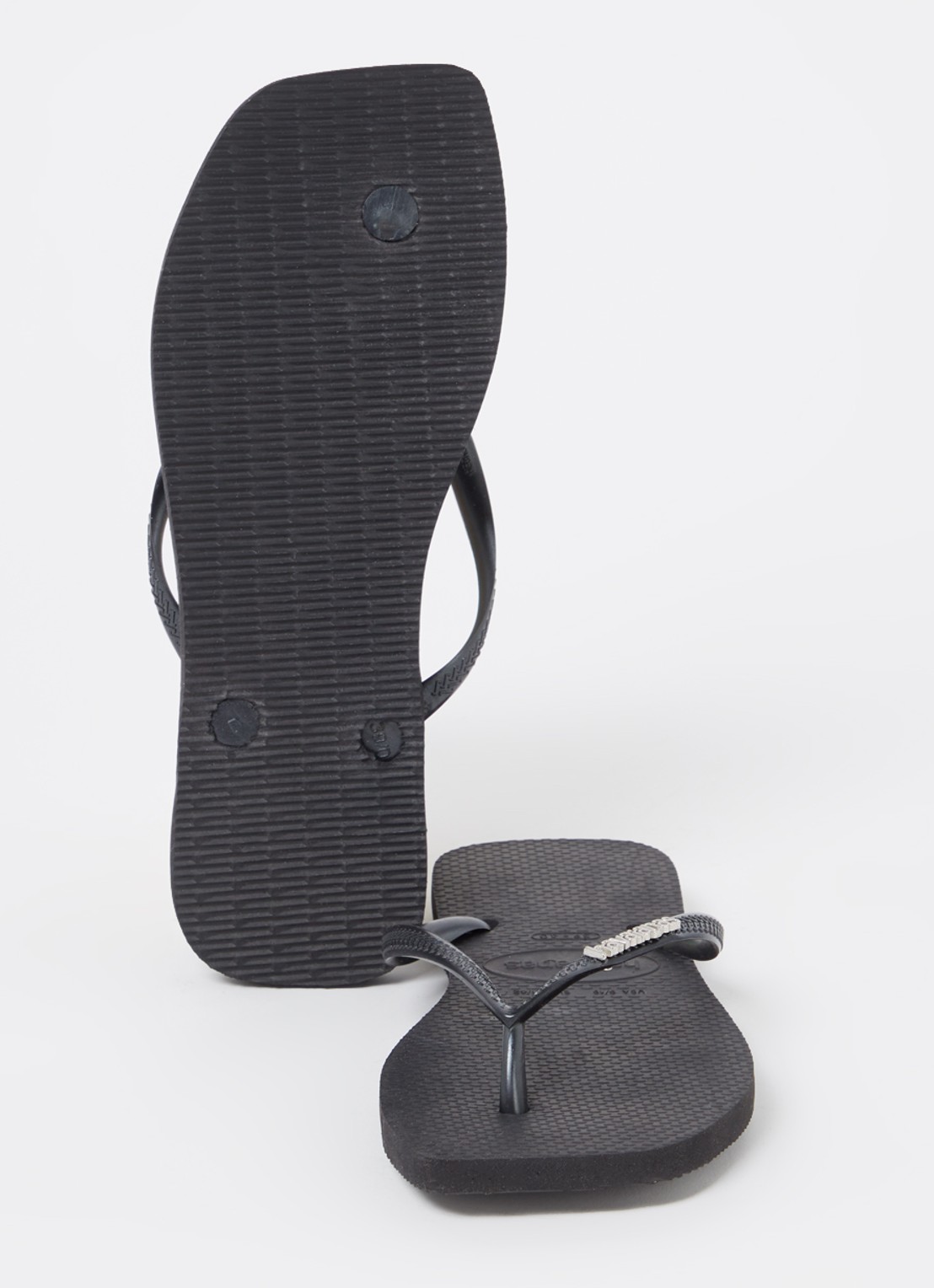 Havaianas Square slipper met logo - detail zwart