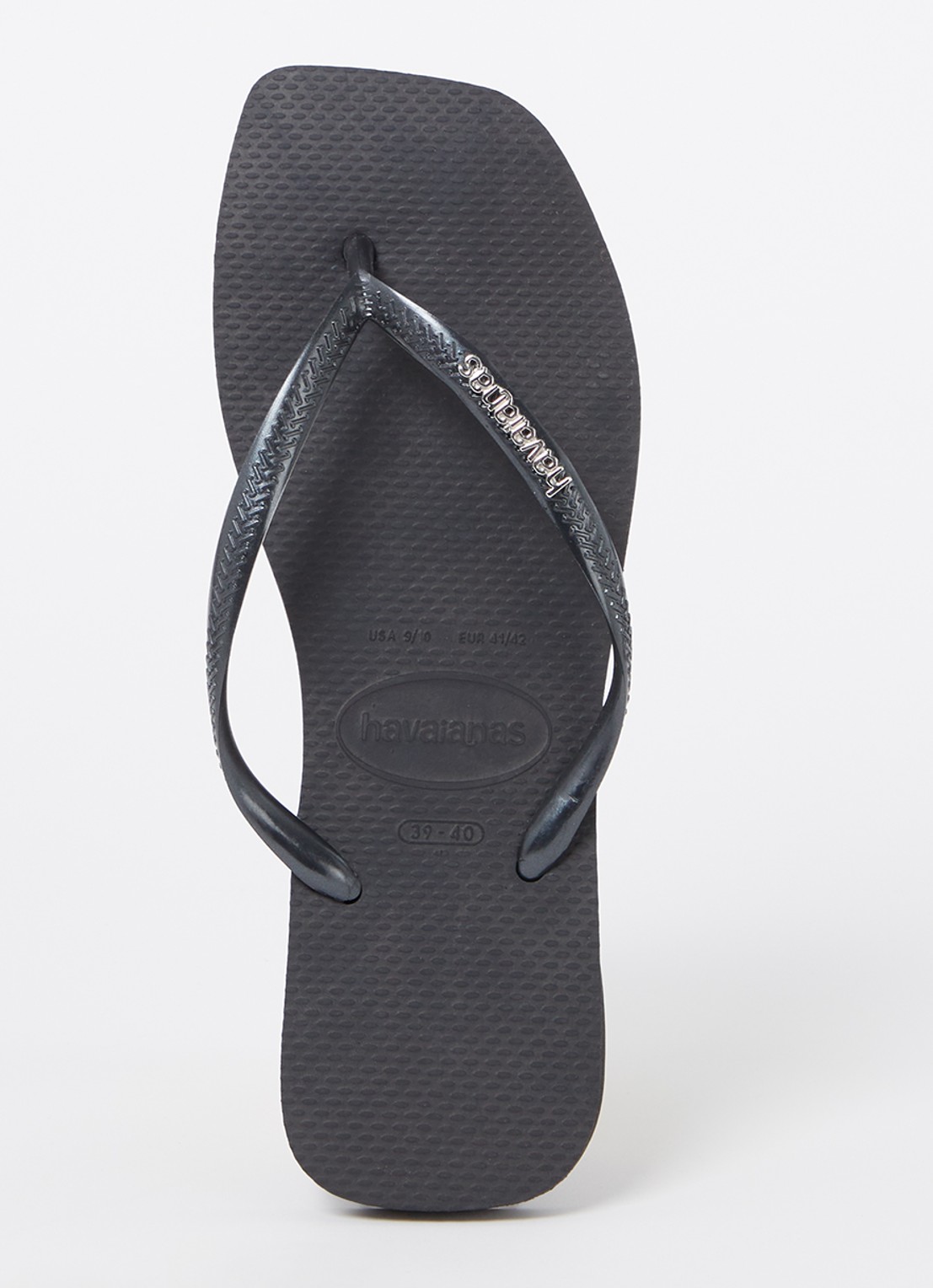 Havaianas Square slipper met logo - voorkant 3 zwart