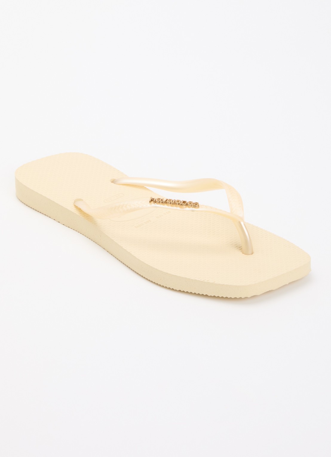 Havaianas Square slipper met logo - voorkant 2 lichtgeel
