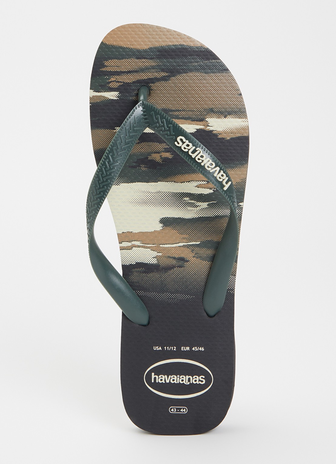 Havaianas Top Camu slipper met camouflageprint - voorkant 2 legergroen