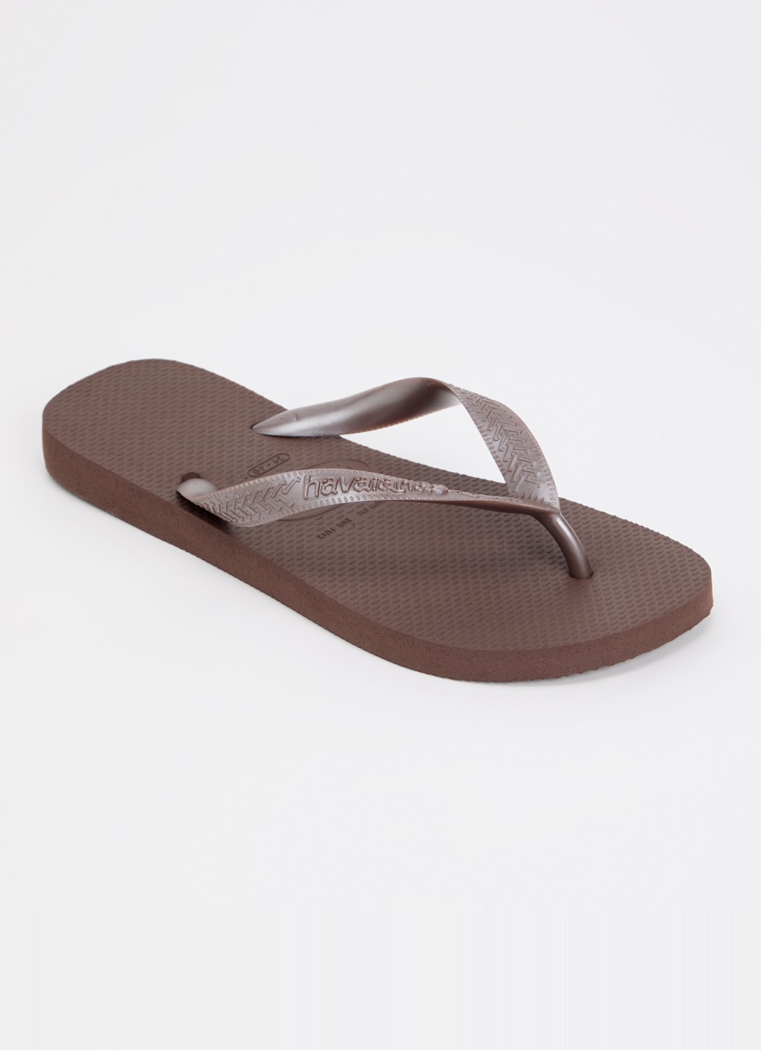Havaianas Top slipper met logo - voorkant 2 donkerbruin