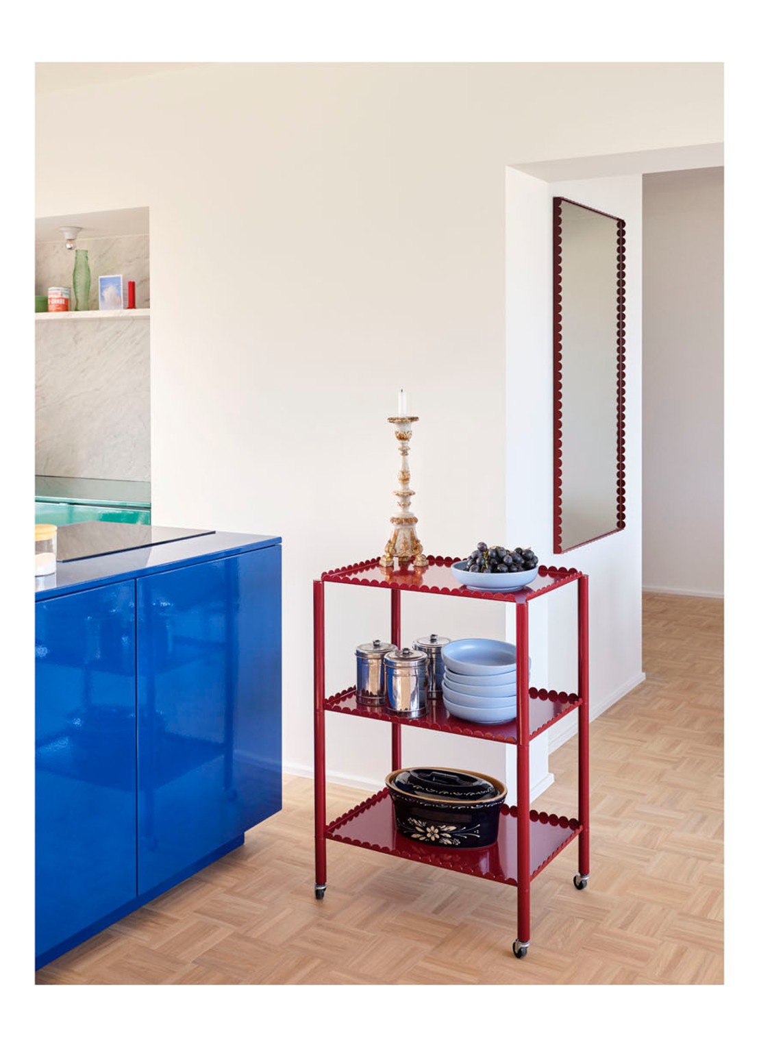 Hay Arcs Trolley kast 44 x 63 cm - voorkant 2 donkerrood