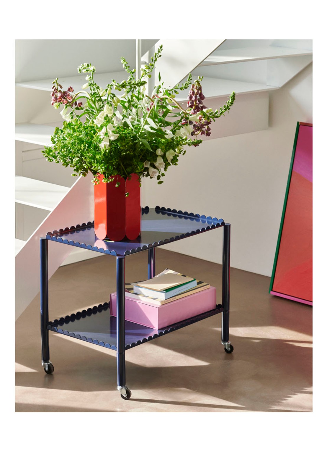 Hay Arcs Trolley kast 63 x 44 cm - voorkant 3 blauw