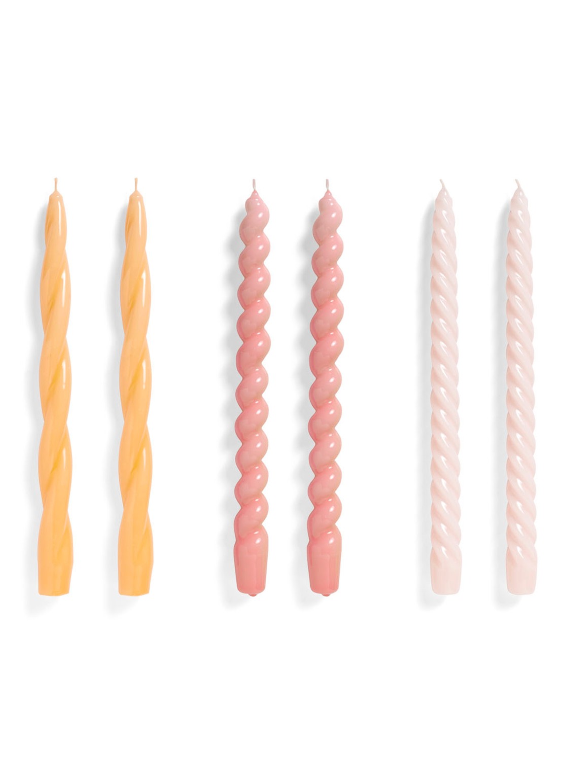 Hay Candle Long kaars set van 6 - voorkant multicolor