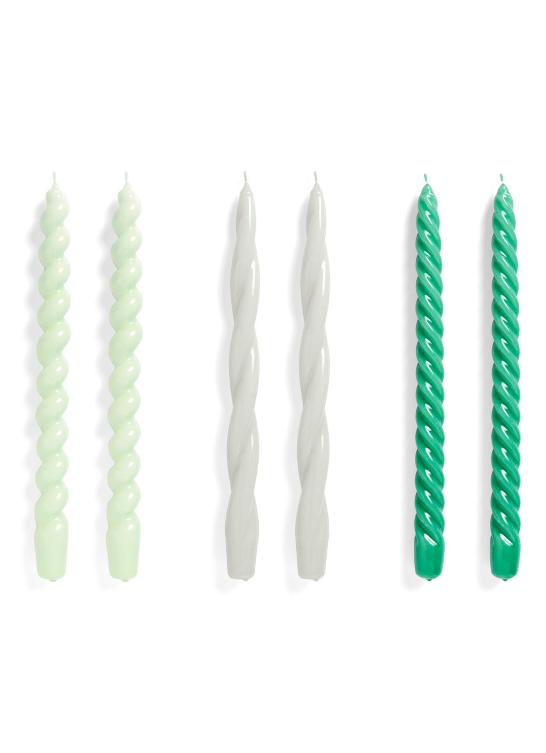 Hay Candle Long kaars set van 6 - voorkant multicolor