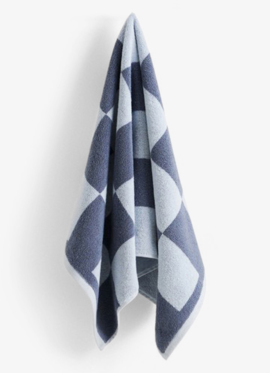 Hay Check badhanddoek  50 x 90 cm - voorkant 2 donkerblauw