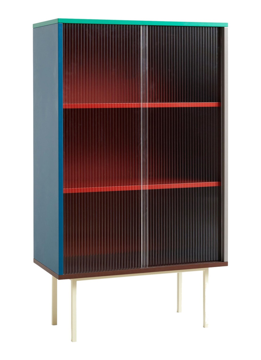 Hay Colour cabinet tall dressoir with glass doors  - voorkant multicolor