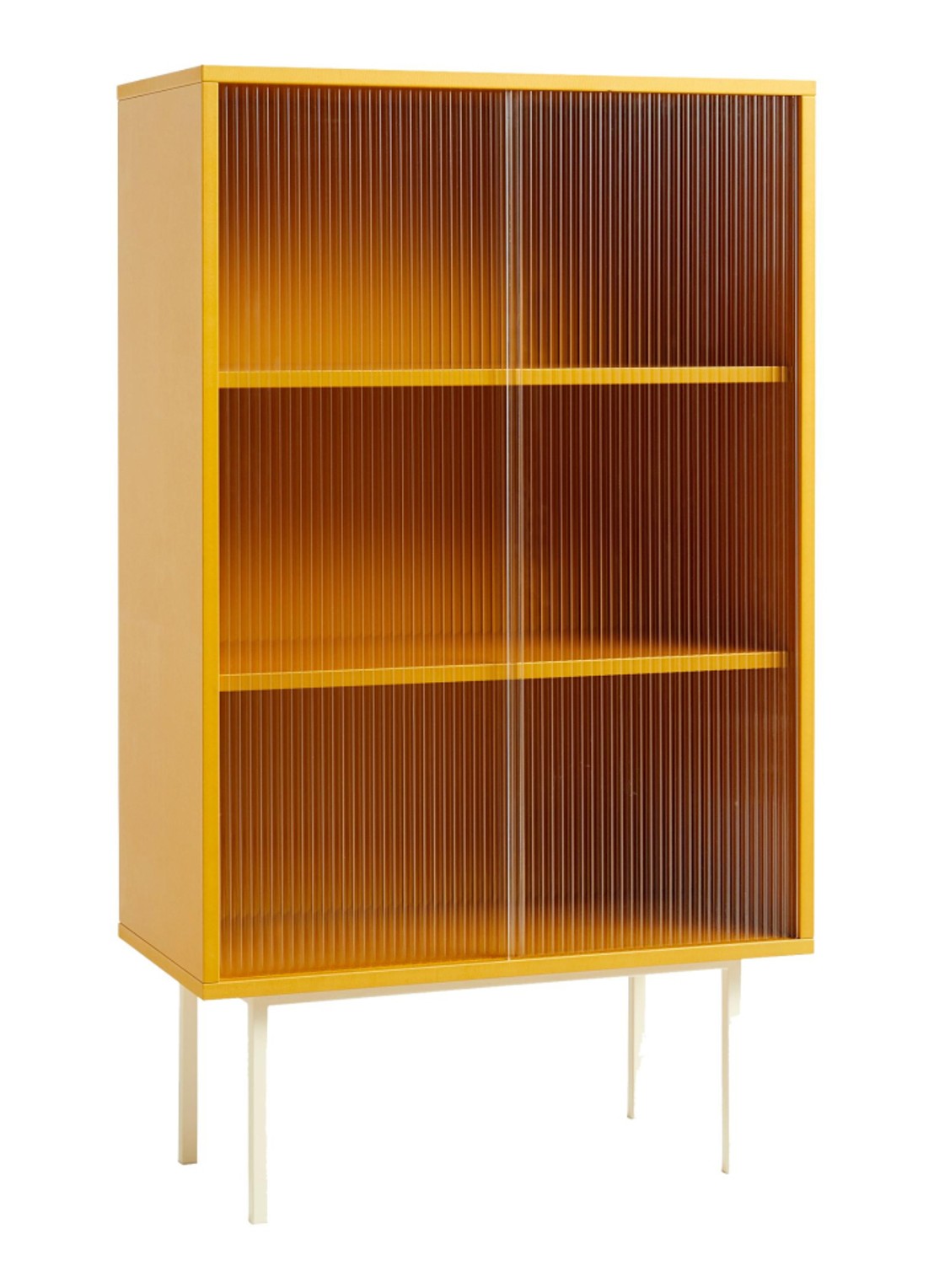 Hay Colour cabinet tall dressoir with glass doors  - voorkant geel