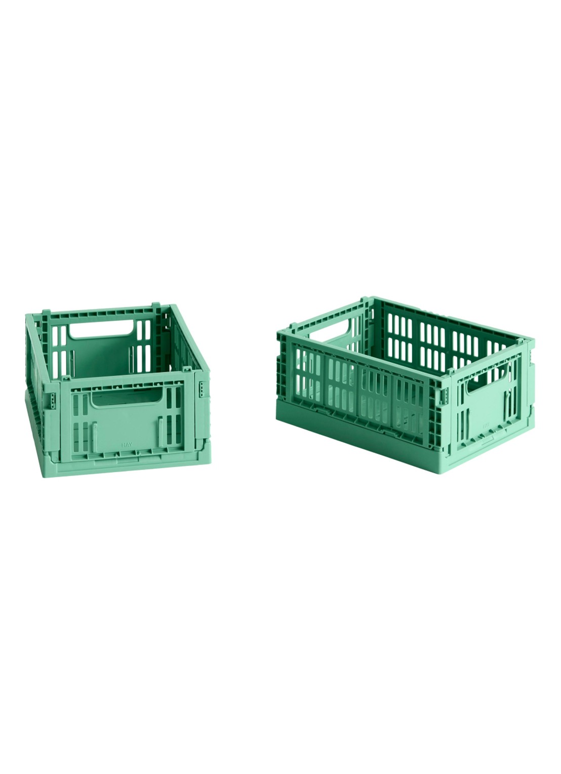 Hay Colour Crate krat RE opbergbak XS set van 2 - voorkant groen