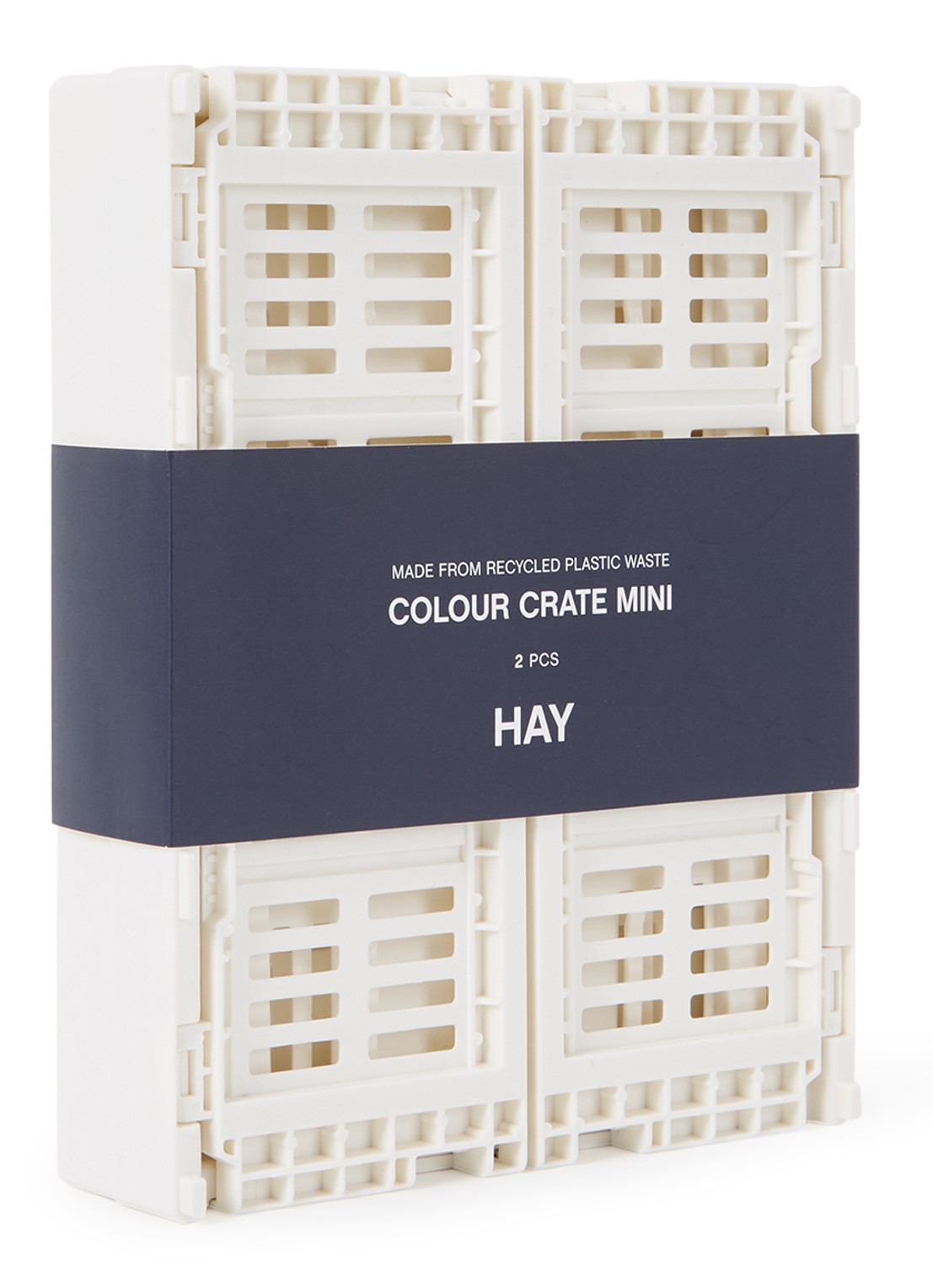 Hay Colour Crate Mini vouwkrat set van 2 - voorkant gebroken wit