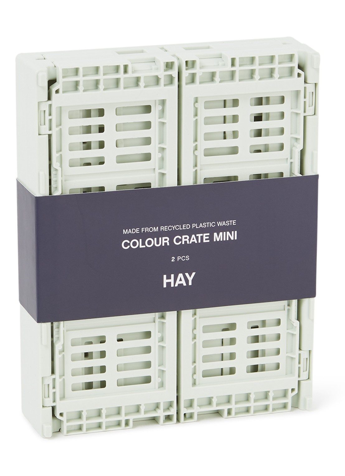 Hay Colour Crate Mini vouwkrat set van 2 - voorkant mint