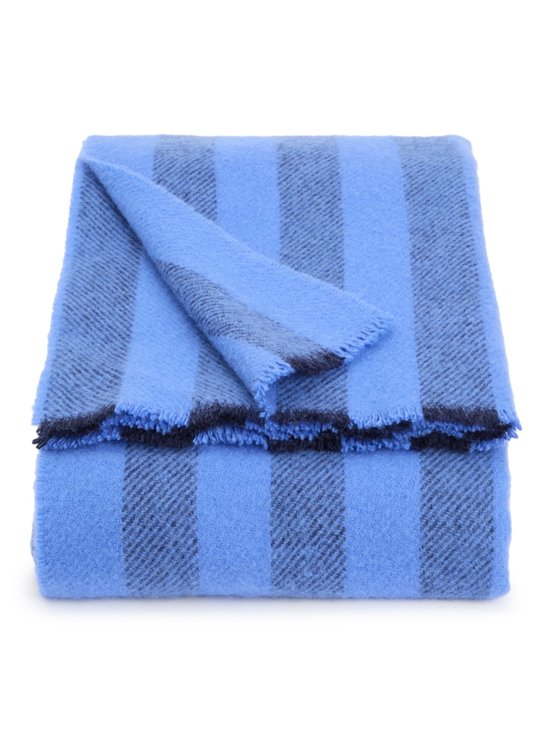 Hay Duo plaid van wol 180 x 130 cm - voorkant donkerblauw