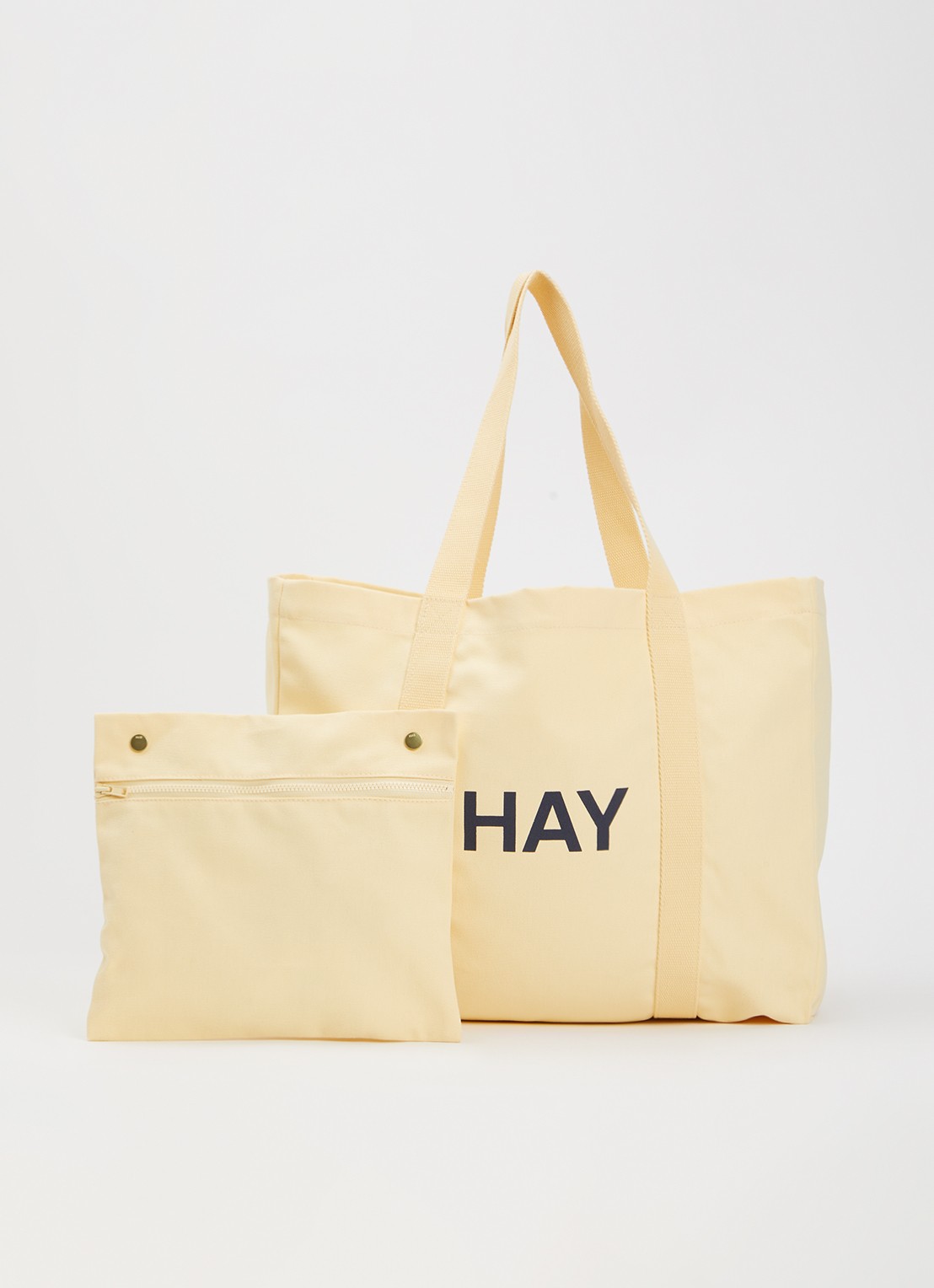 Hay Shopper met logo - voorkant 5 vanillegeel