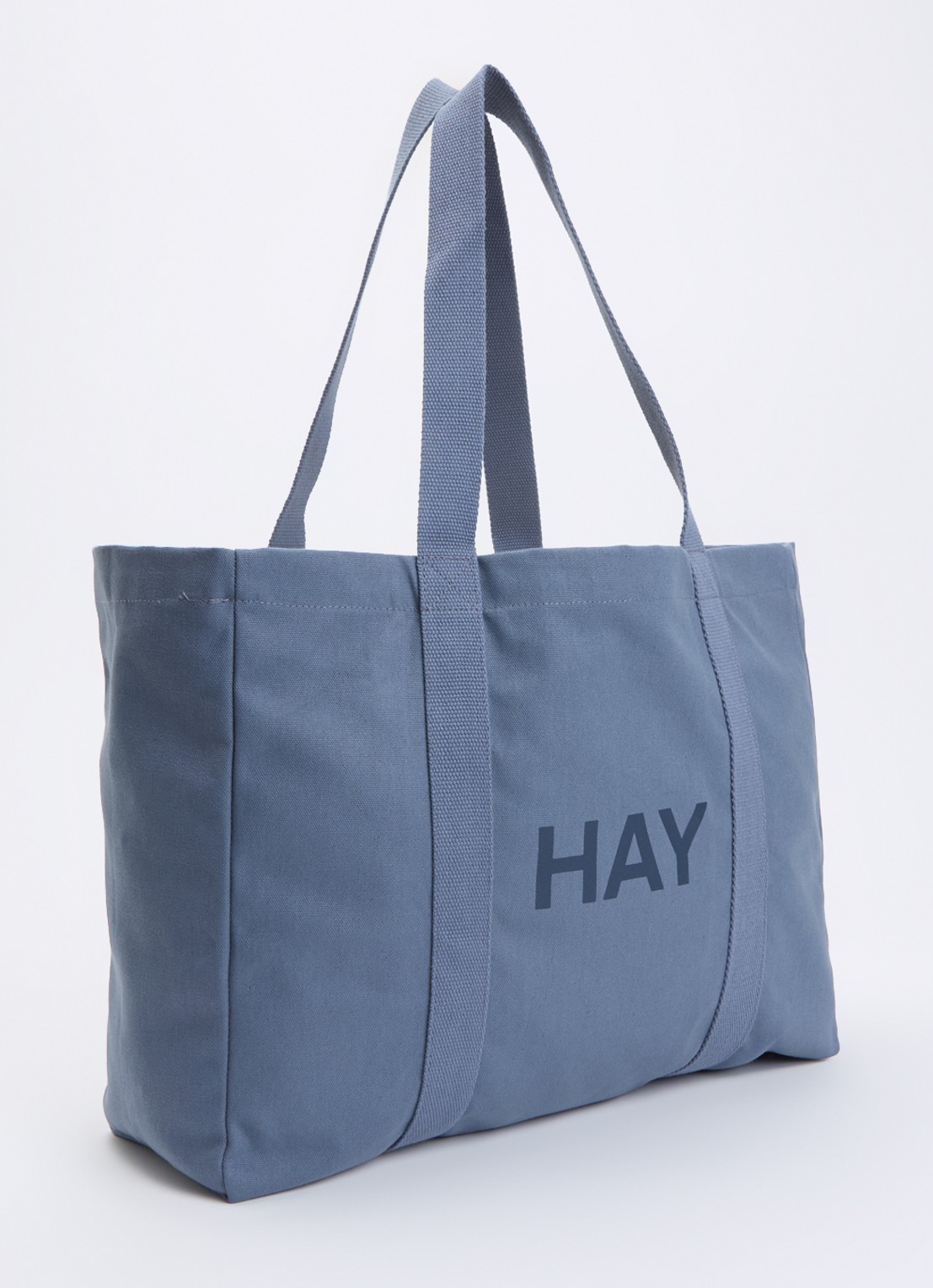 Hay Shopper met logo - achterkant 5 staalblauw